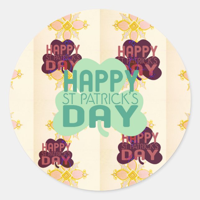 Happy Saint Patrick's Day Lovely Art Print Runder Aufkleber (Vorderseite)