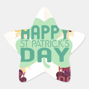 Happy Saint Patrick's Day Lovely Art Print Stern-Aufkleber