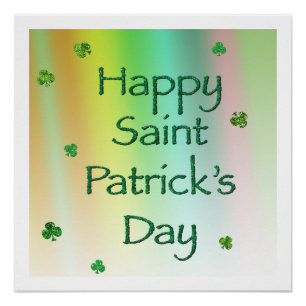 Happy Saint Patrick's Day mit Clovers Poster