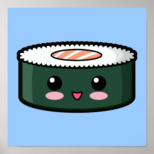 Happy Salmon Sushi Poster (Vorne)