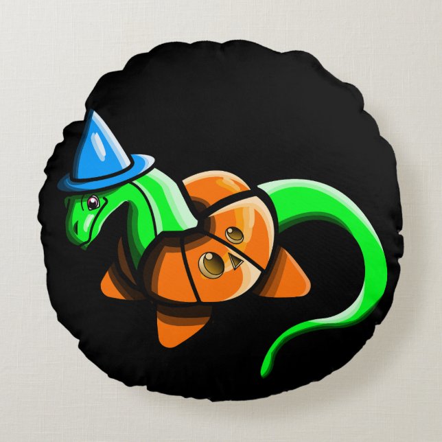 Happy Samhain! Rundes Kissen (Vorderseite)