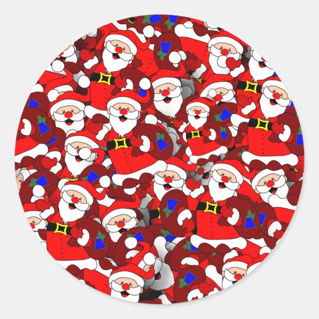 Happy Santa-Aufkleber Runder Aufkleber (Vorderseite)