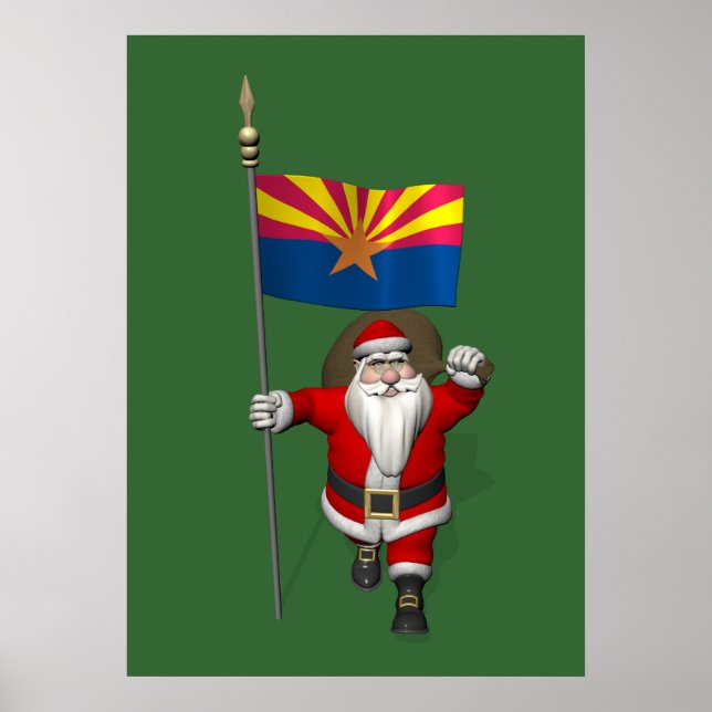 Happy Santa Claus auf dem Weg nach Arizona Poster (Vorne)