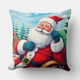 Happy Santa Claus Entspannen im Festivals Kissen
