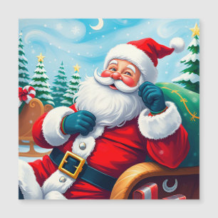 Happy Santa Claus Entspannen im Festivals Magnetkarte