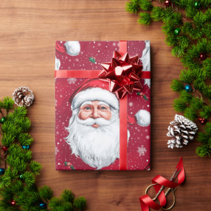 Happy Santa Claus Face Design Geschenkpapier