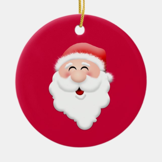 Happy Santa Claus Face Keramik Ornament (Vorne)