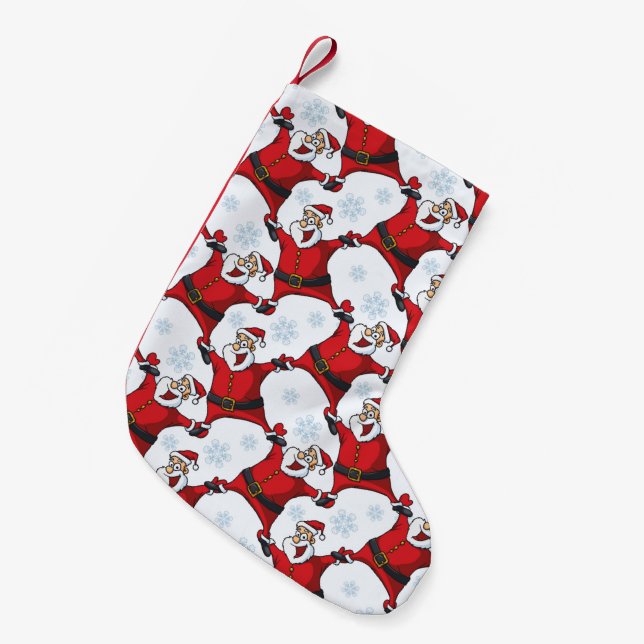 Happy Santa Claus Kleiner Weihnachtsstrumpf (Vorderansicht (hängend))