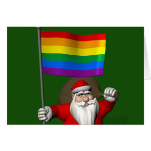 Happy Santa Claus mit Regenbogenflagge