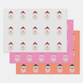 Happy Santa Claus Musterpapier Geschenkpapier Set