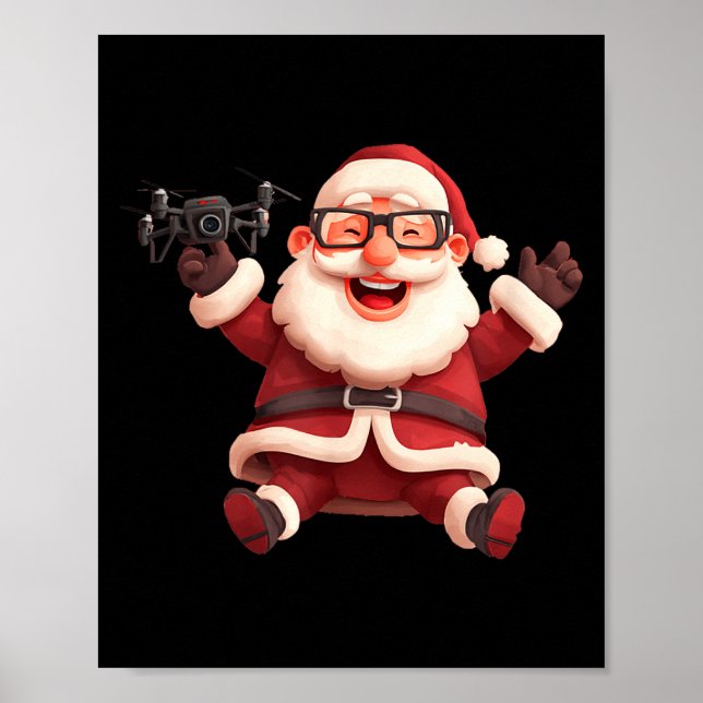 Happy Santa Claus With Drone For Lots And Drones L Poster (Vorne)