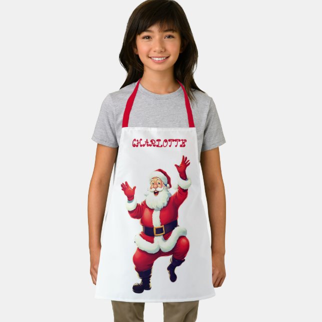 Happy Santa Dancing | Rot und Weiß Schürze (Insitu)