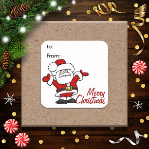 Happy Santa Gift Tag Sticker