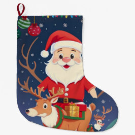 Happy Santa Großer Weihnachtsstrumpf