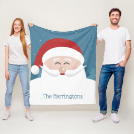 Happy Santa individuelle Name Fleece Decke