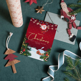 Happy Santa Merry Weihnachtsfamilienausweis Feiertagskarte