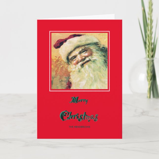 Happy Santa Merry Weihnachtsfeiertag - rot Feiertagskarte (Vorderseite)