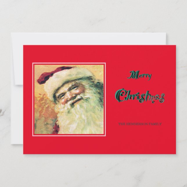 Happy Santa Merry Weihnachtsfeiertag - rot Feiertagskarte (Vorderseite)