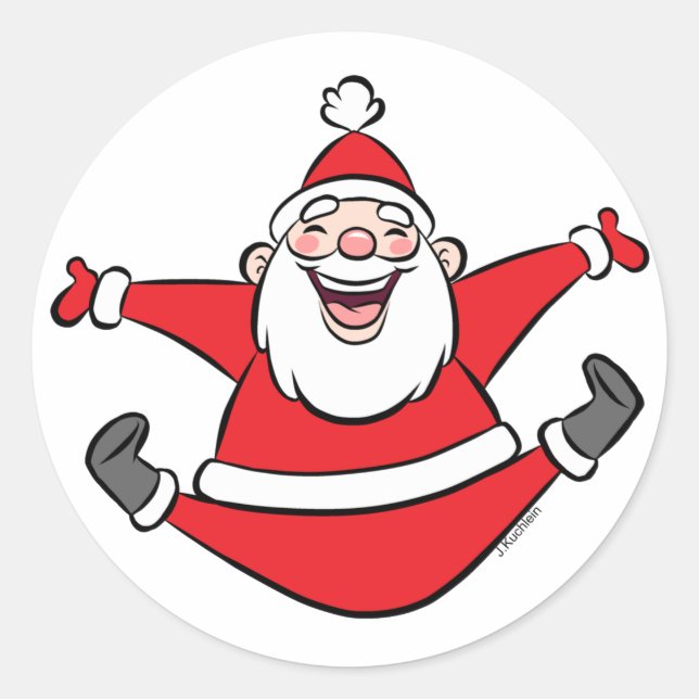 Happy Santa Runder Aufkleber (Vorderseite)
