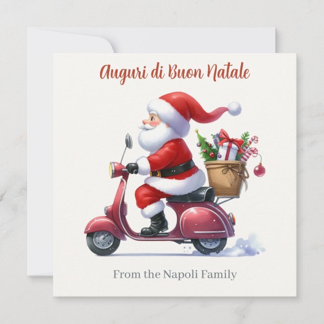 Happy Santa Scooter Italien Weihnachten (Vorderseite)