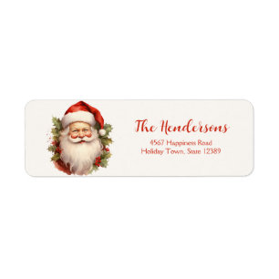 Happy Santa Vintag Rücksendeadressen-Aufklebers
