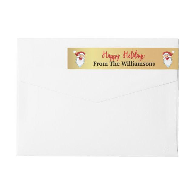 Happy Santas Happy Holidays Gold Rücksendeadresse (Rückseite)