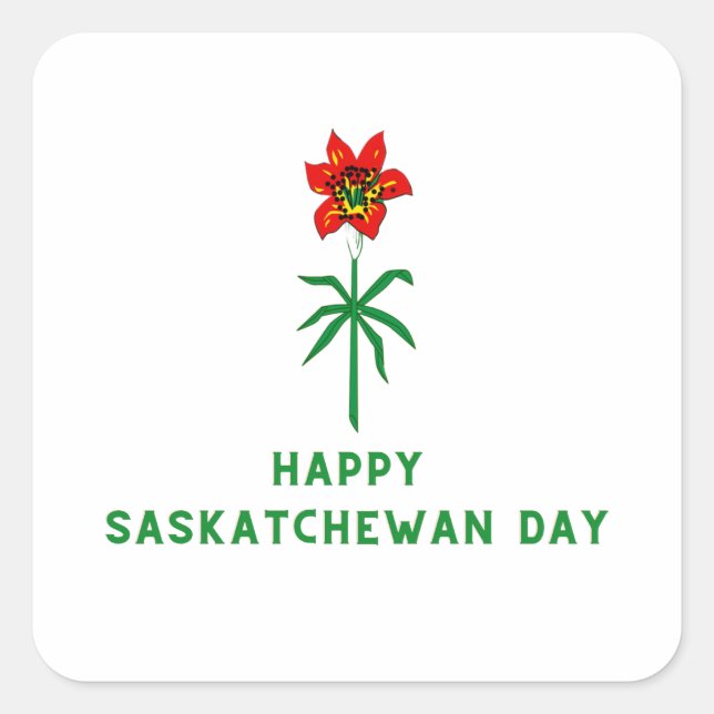 HAPPY SASKATCHEWAN DAY QUADRATISCHER AUFKLEBER (Vorderseite)