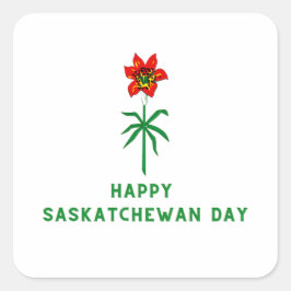 HAPPY SASKATCHEWAN DAY QUADRATISCHER AUFKLEBER