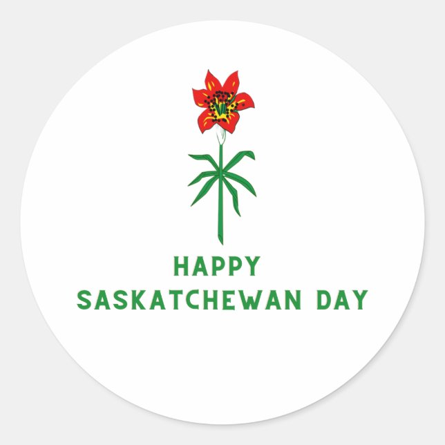 HAPPY SASKATCHEWAN DAY RUNDER AUFKLEBER (Vorderseite)
