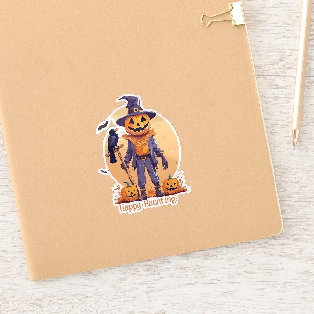 Happy Scarecrow Jack-o''Lantern Aufkleber (Notizbuch)