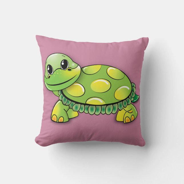Happy Schildkröte Kissen (Vorderseite)
