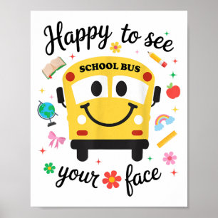 Happy School Bus zurück zur Schule zurück zum Schu Poster