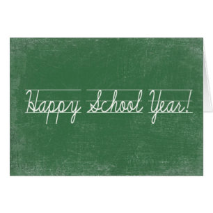 Happy School Year on Green Chalkboard