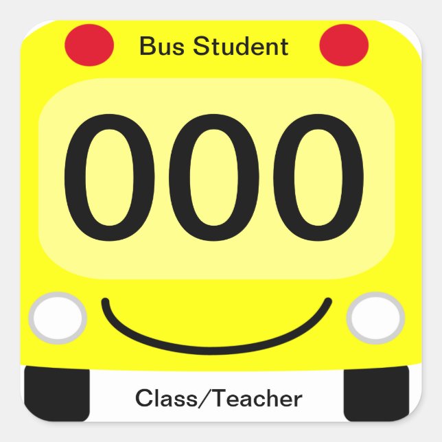 Happy Schoolbus Student Bus Tag Stickers (Vorderseite)