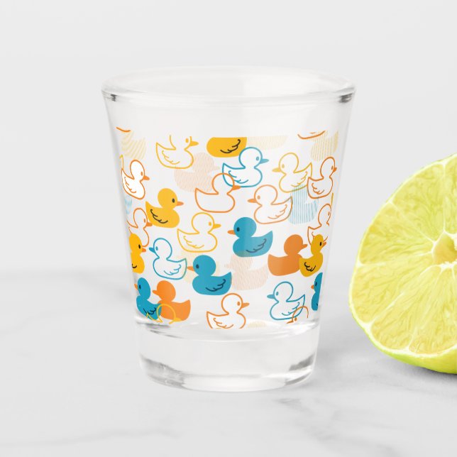 Happy Schwimmen ein Paddeln Muster II Schnapsglas (Vorderseite)