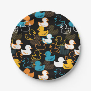 Happy Schwimmen ein Paddeln von Enten Muster Pappteller