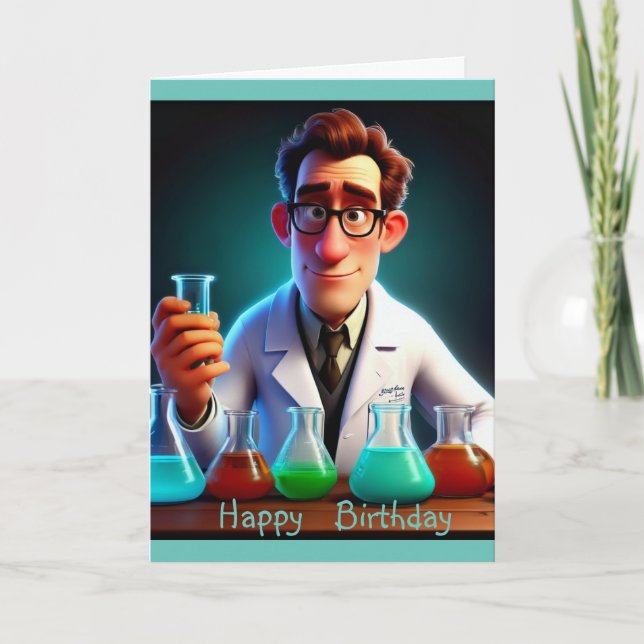 Happy Scientist Birthday Card Karte (Vorderseite)