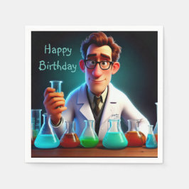 Happy Scientist Birthday Serviette