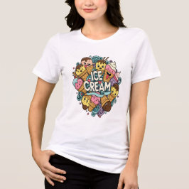 Happy Scoops Doodle Graphic T-Shirt Tri-Blend Shirt