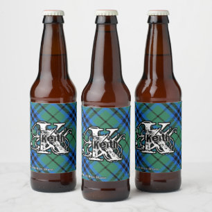 Happy Scotsman Clan Keith Tartan Monogram Bierflaschenetikett