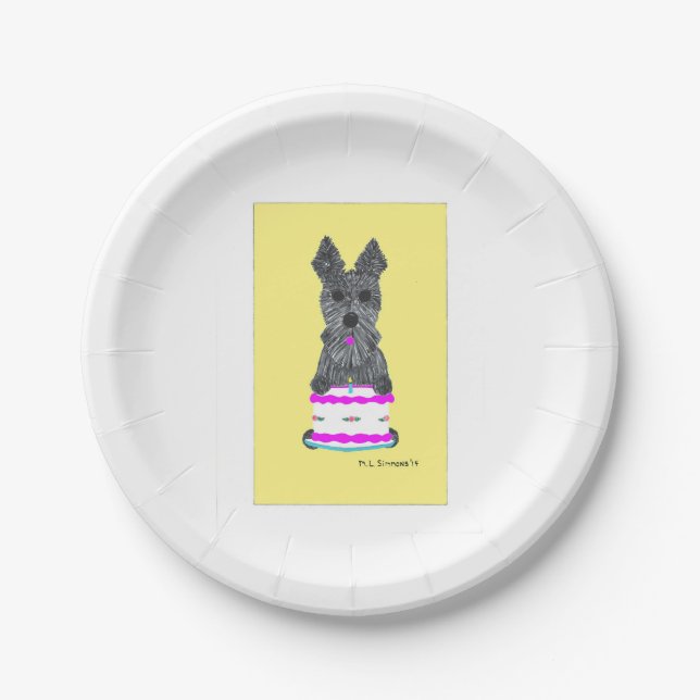HAPPY SCOTTIE BIRTHDAY PAPPTELLER (Vorderseite)