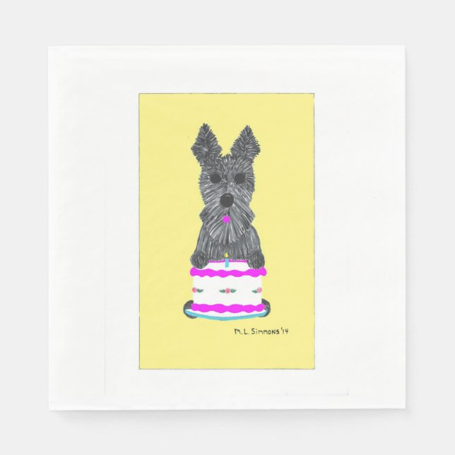 HAPPY SCOTTIE BIRTHDAY SERVIETTE (Vorderseite)