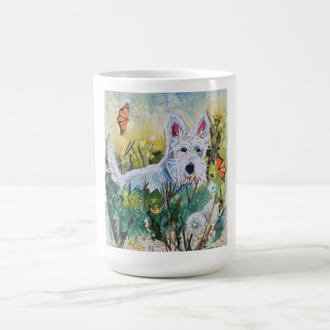 Happy Scottie in a Field Kaffeetasse (Mittel)