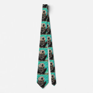 Happy Sea Otter Malerei Neck Tie Krawatte