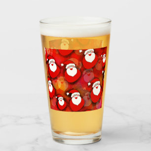 Happy Seamless Santa Claus Pattern Glas
