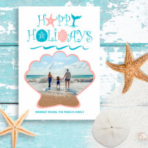 Happy Seashore | Beach Seashell Weihnachts-Foto