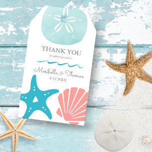 Happy Seashore Beach Seashells Wedding Danke Geschenkanhänger