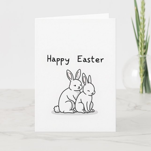 Happy Season Rabbit Friend Card Karte (Vorderseite)