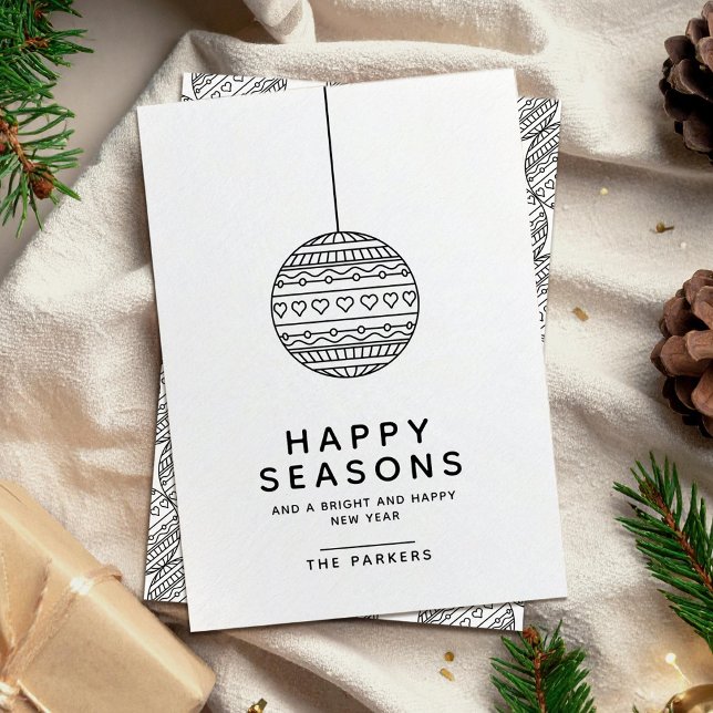 Happy Seasons Grußkarte mit Weihnachtsball Einladung (Von Creator hochgeladen)