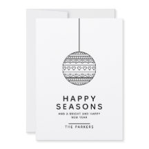 Happy Seasons Grußkarte mit Weihnachtsball